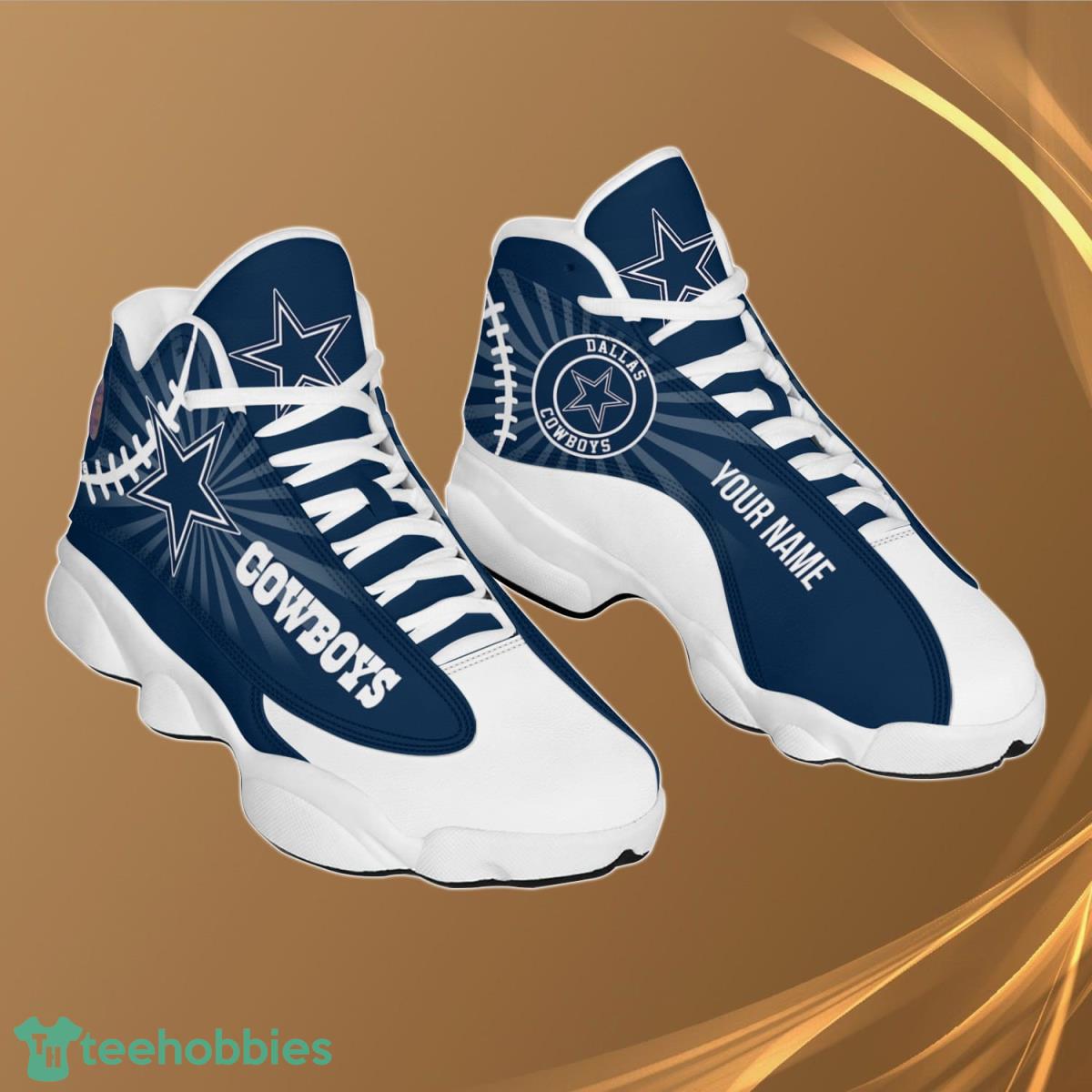 Dallas Cowboys Team Custom Name Air Jordan 13 Shoes For Fans