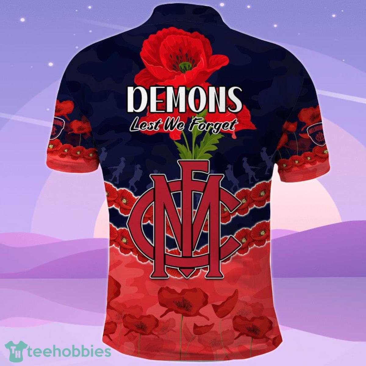 Demons Football ANZAC Polo Shirt Lest We Forget Product Photo 2