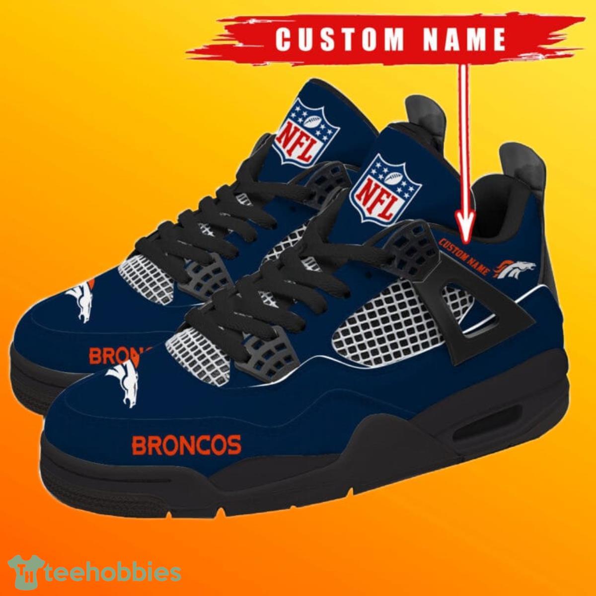 Denver Broncos Personalized Name NFL Air Jordan 4 Trending Sneaker Unique Gift For Fans Product Photo 2