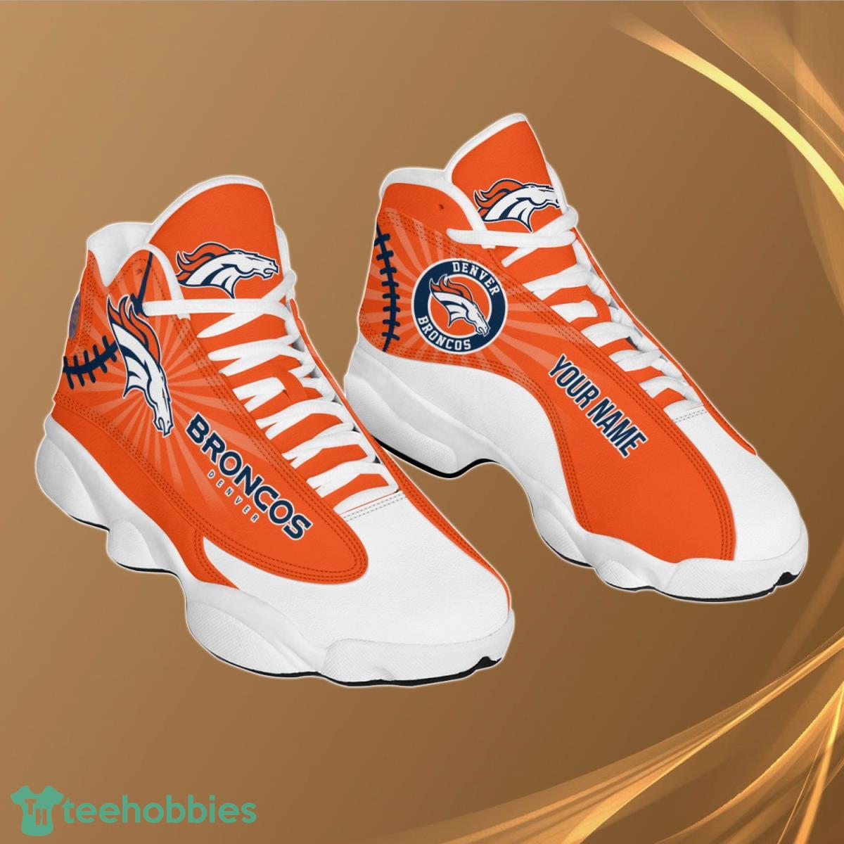 Denver Broncos Football Team Custom Name Air Jordan 13 Running Shoes Gift  For Fans