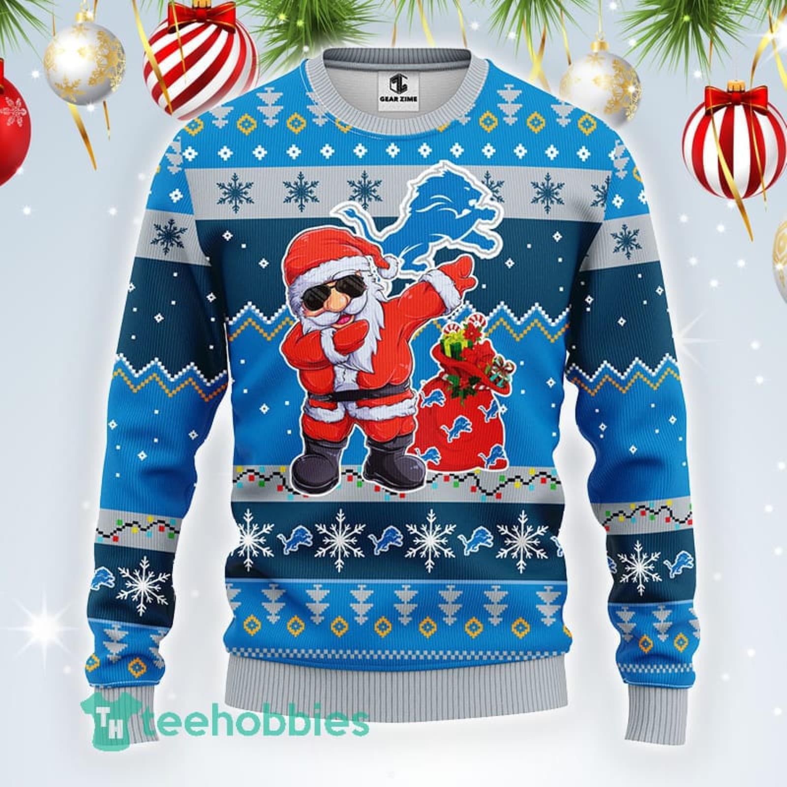 Detroit Lions NFL Team Dabbing Santa Claus Funny Ugly Christmas Sweater  Sport Fans Men And Women Christmas Gift