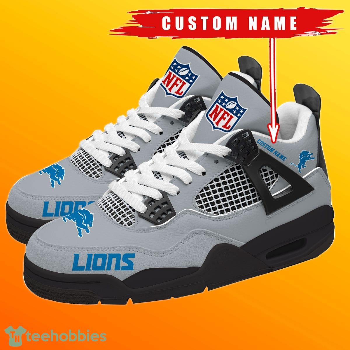 Detroit Lions Personalized Name NFL Air Jordan 4 Trending Sneaker Unique Gift For Fans Product Photo 2