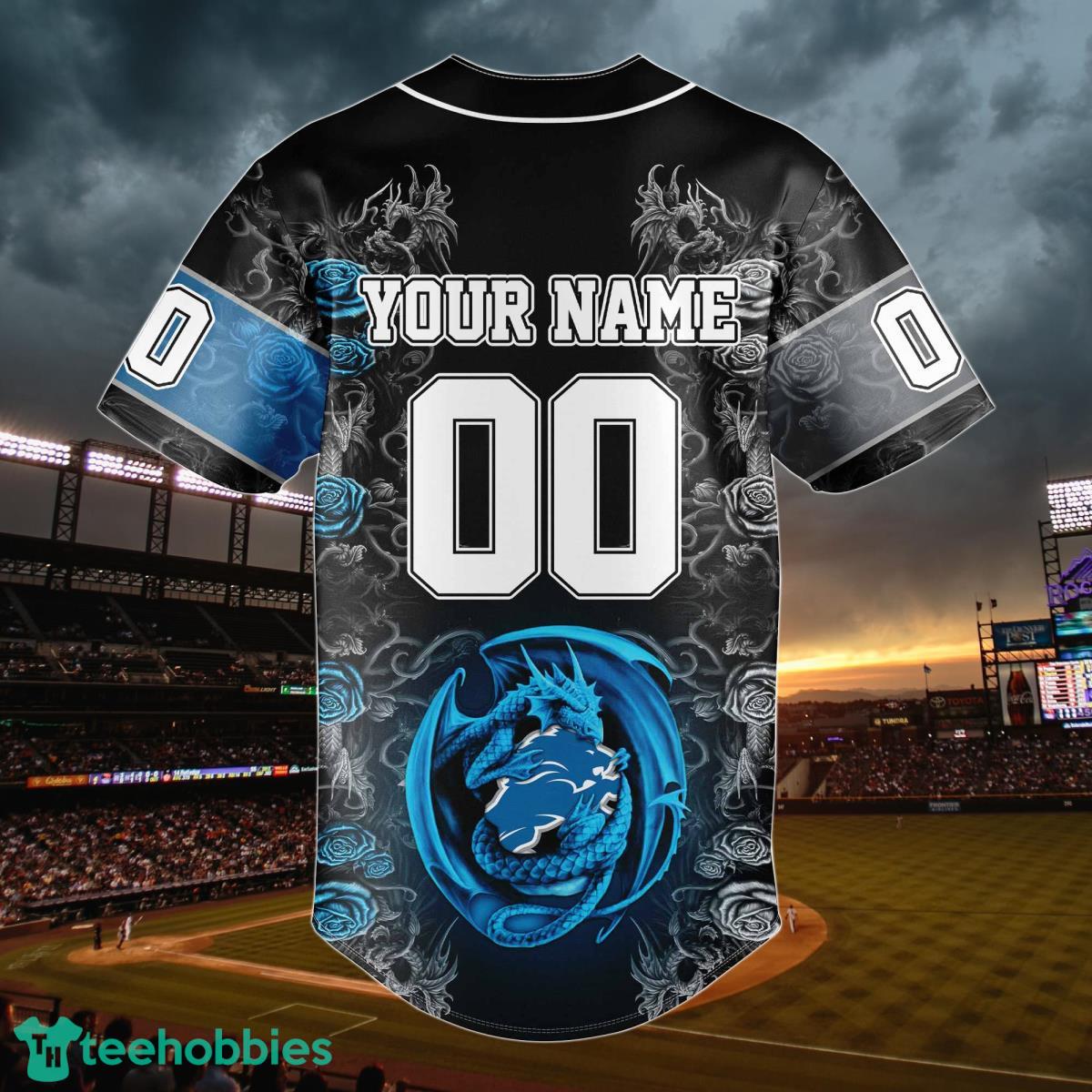 Detroit Lions Baseball Jersey Shirt NFL Fan Gifts Custom Name For