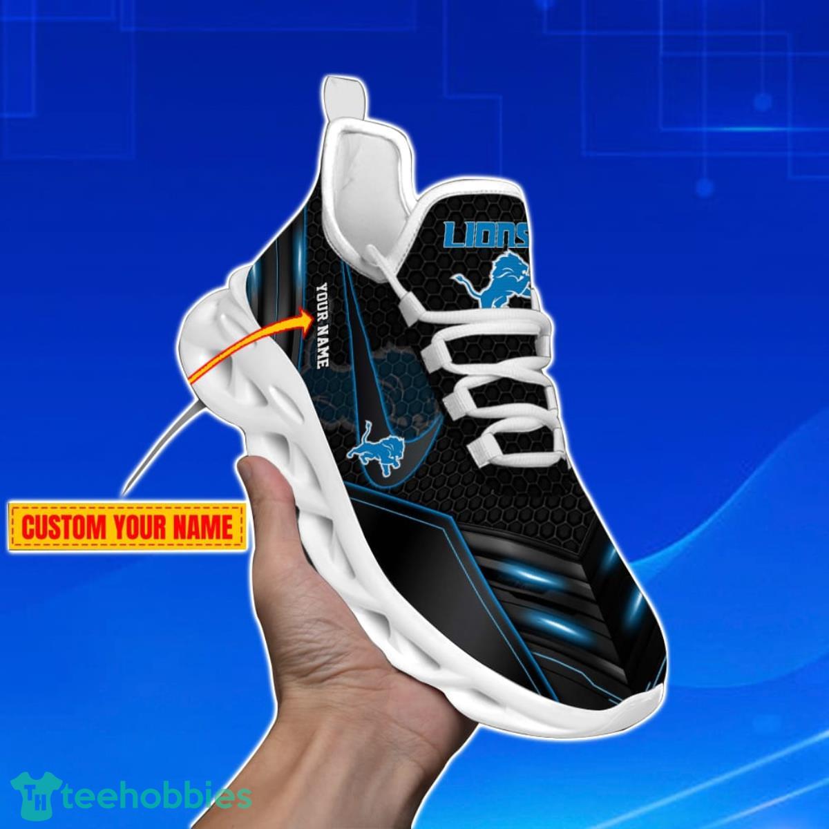 Detroit Lions-Personalized NFL Neon Light Max Soul Shoes Best Gift For Men And Women Fans Product Photo 1