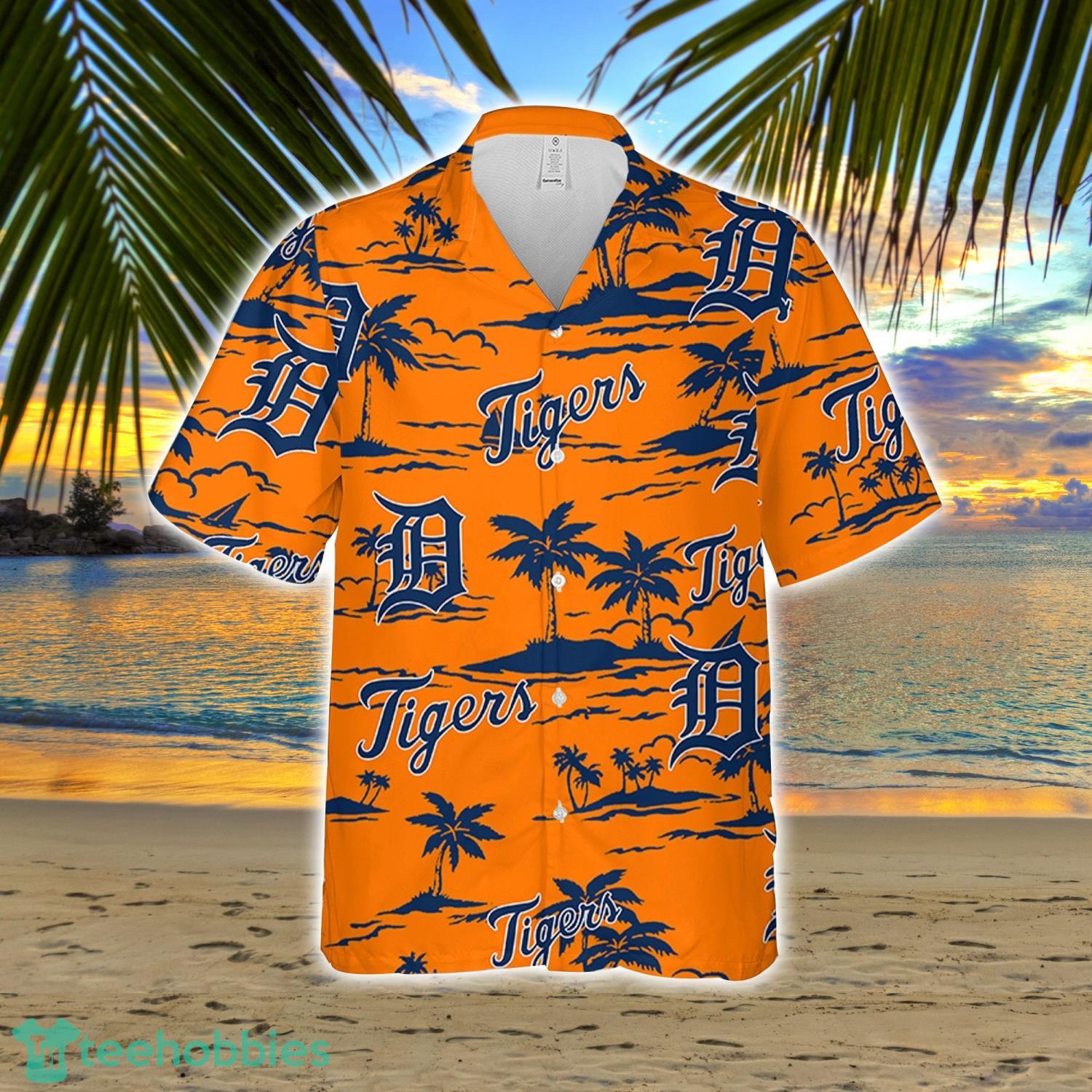 Detroit Tigers Baseball Team Navy Hawaiian Shirts