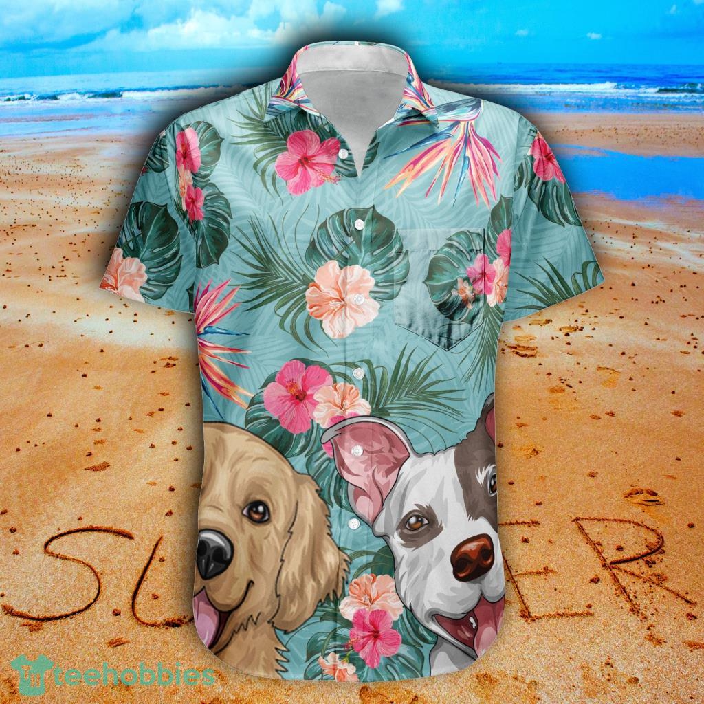 Dog Cat Pet Lovers Tropical Flower Leaf Summer Paradise Personalized Hawaiian Shirt Product Photo 1