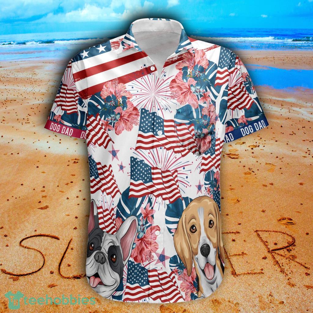 Dog Dad Patriotic America 4th Of July Personalized Hawaiian Shirt Product Photo 1