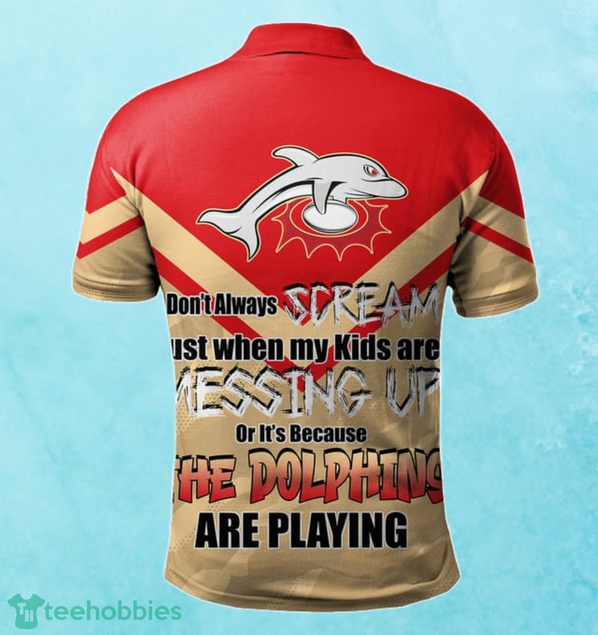 Dolphins Custom Name Father’s Day NRL Custom Polo Shirt Best Gift For Fans Product Photo 2