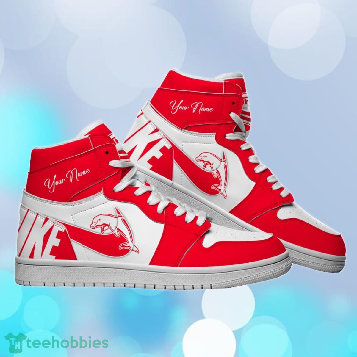 Dolphins Custom Name NRL Air Jordan HighTop Best Gift For Fans Product Photo 1