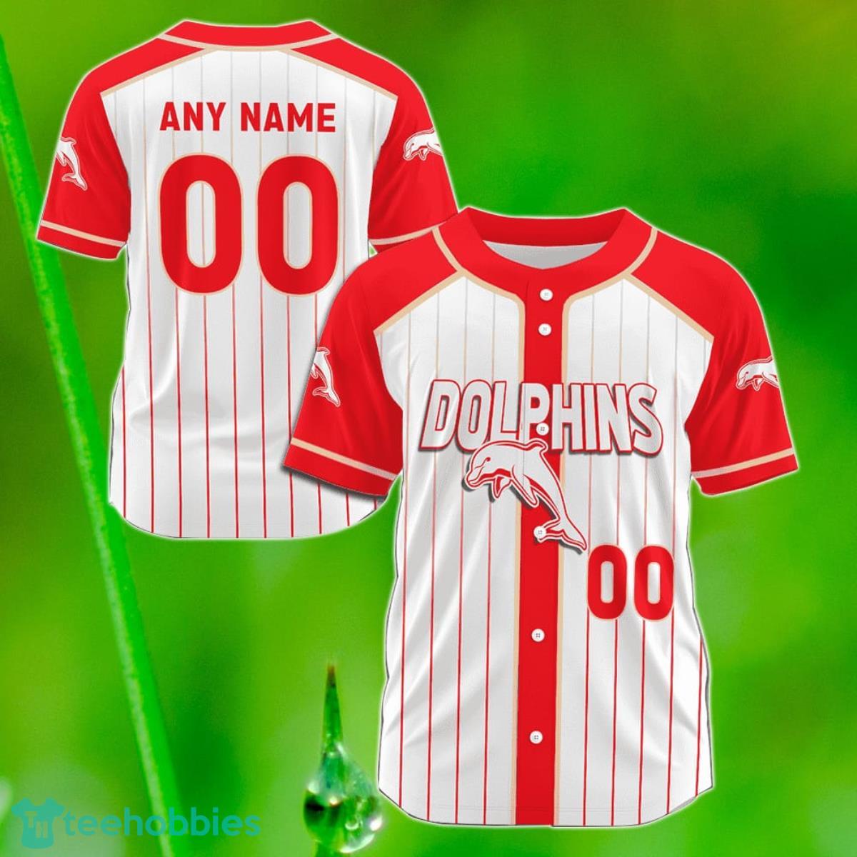 Dolphins Custom Name & Number NRL Baseball Jersey Best Gift For Men And Women Fans Product Photo 1