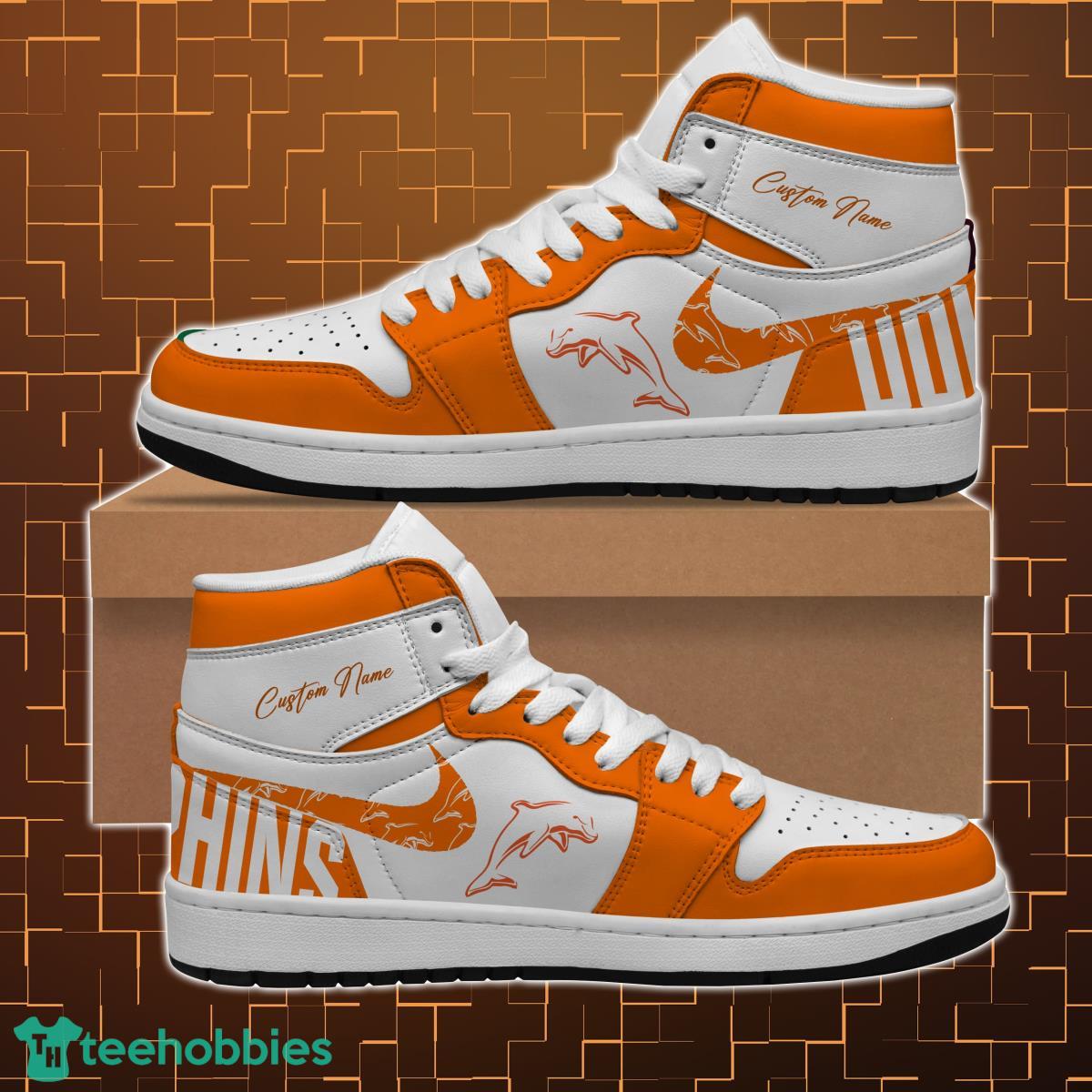 Dolphins Rugby League NRL Club Custom Air Jordan High Top Shoes - Tagotee