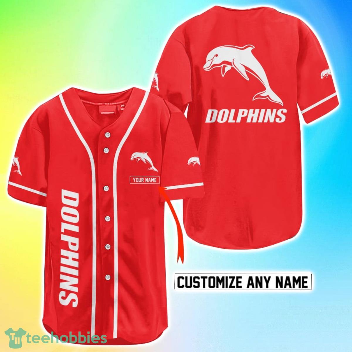 Dolphins NRL Custom Name Baseball Jersey Best Gift For Men And Women Fans Product Photo 1