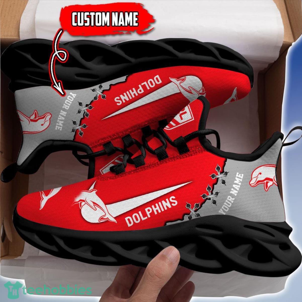 Dolphins-Personalized Name NRL Premium Luxury Max Soul Shoes Best Gift For Fans Product Photo 2