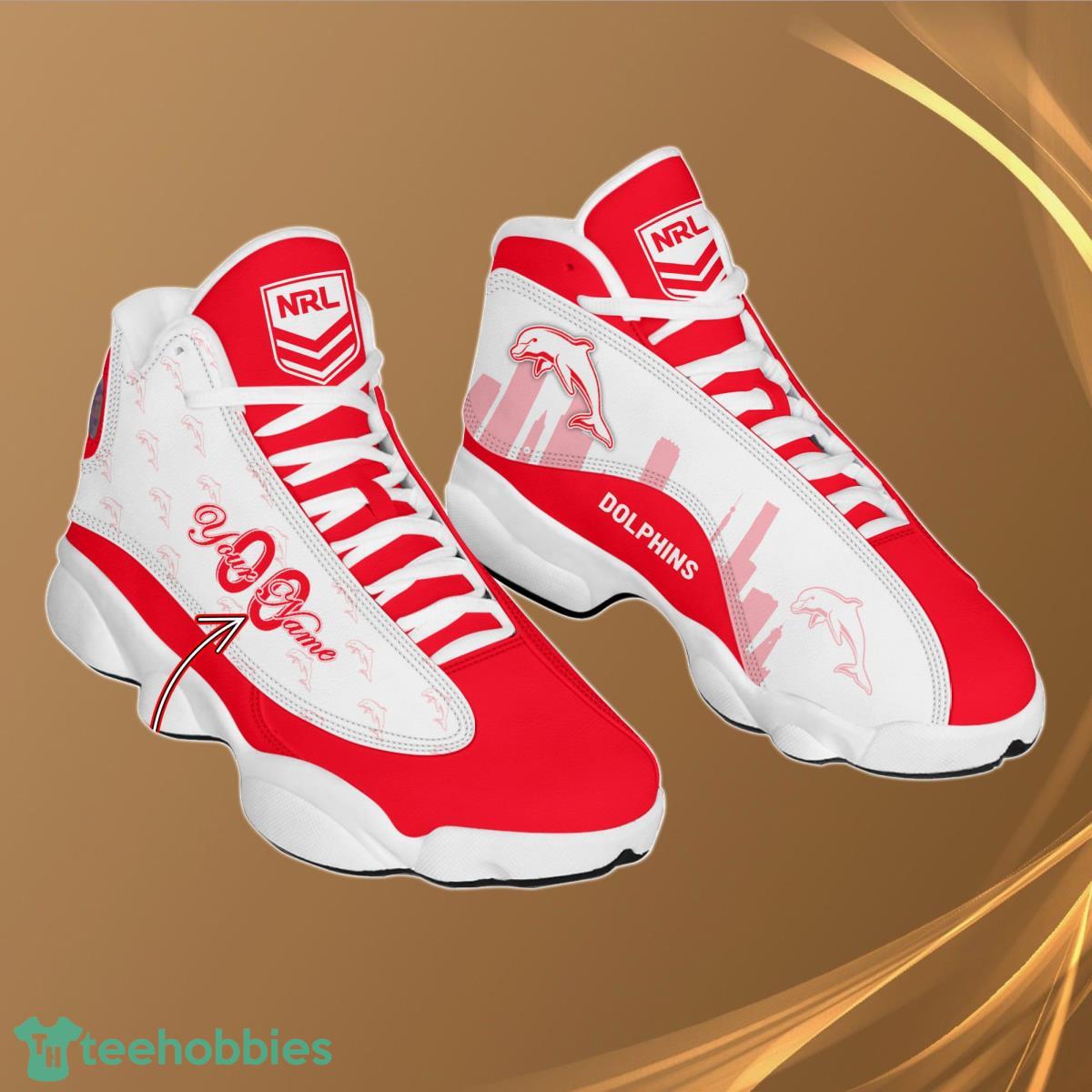 Dolphins Personalzied Name NRL Air Jordan 13 Shoes Best Gift Fans Product Photo 1