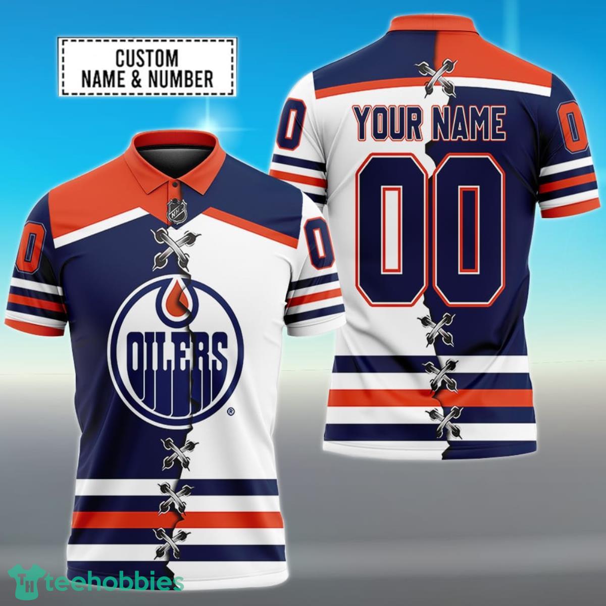 Edmonton Oilers Personalized Name NHL Mix Jersey Polo Shirt Best Gift For Fans Product Photo 1