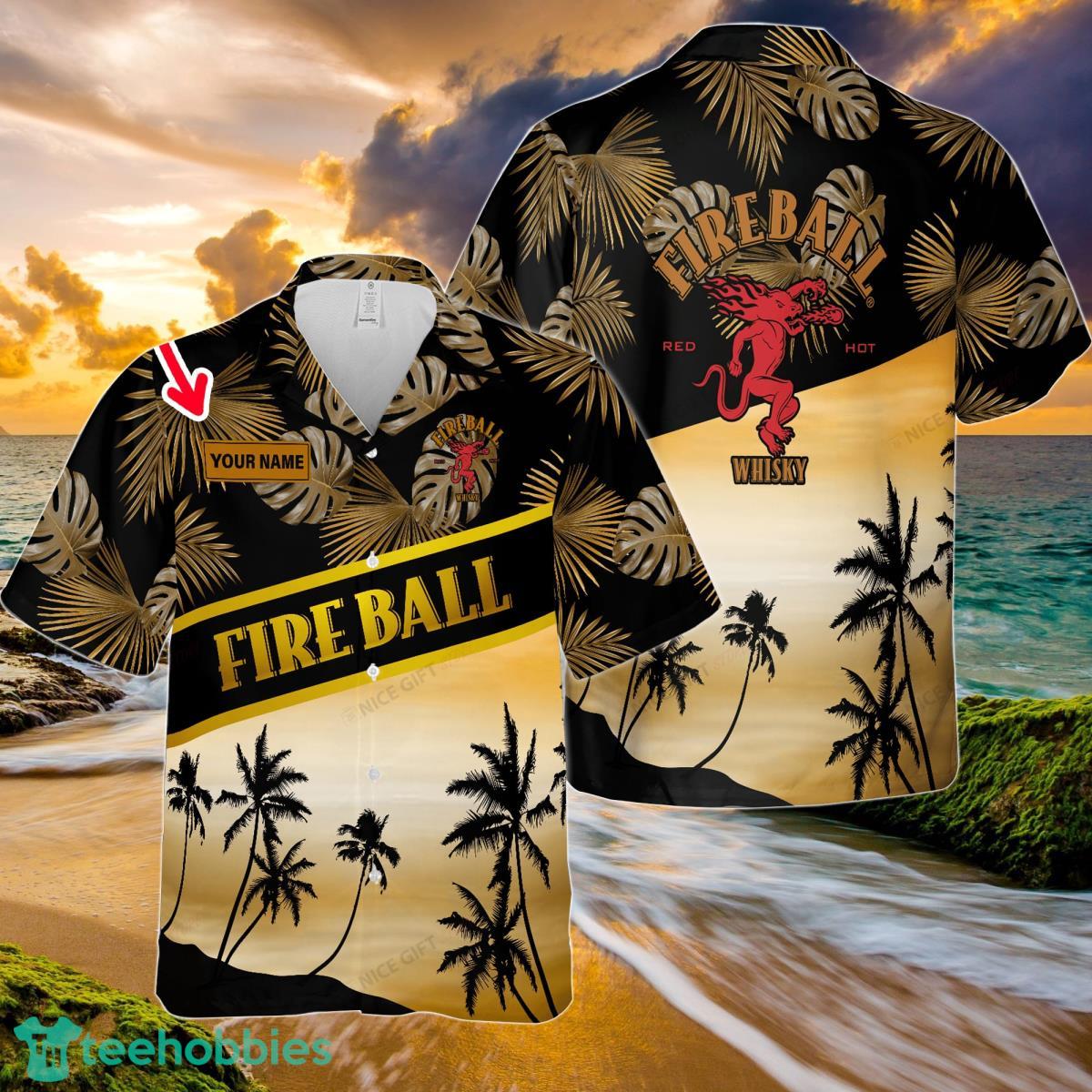 Fireball Cinnamon Whisky Custom Name Hawaiian Shirt Best Gift For Men And Women Product Photo 1