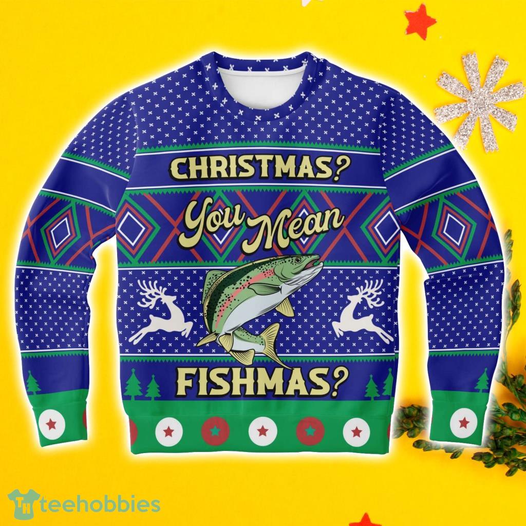 Fishmas Fishing Lover Ugly Christmas Sweater 3D Gift For Men And Women