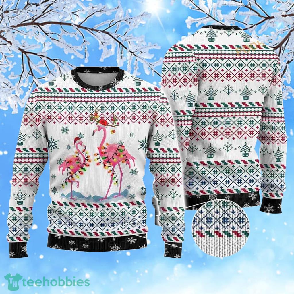 Womens flamingo christmas sweater hotsell