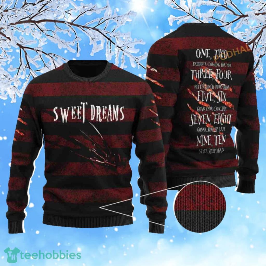 A Nightmare on Elm Street Freddy Kruger Long Sleeve Sweater, Red