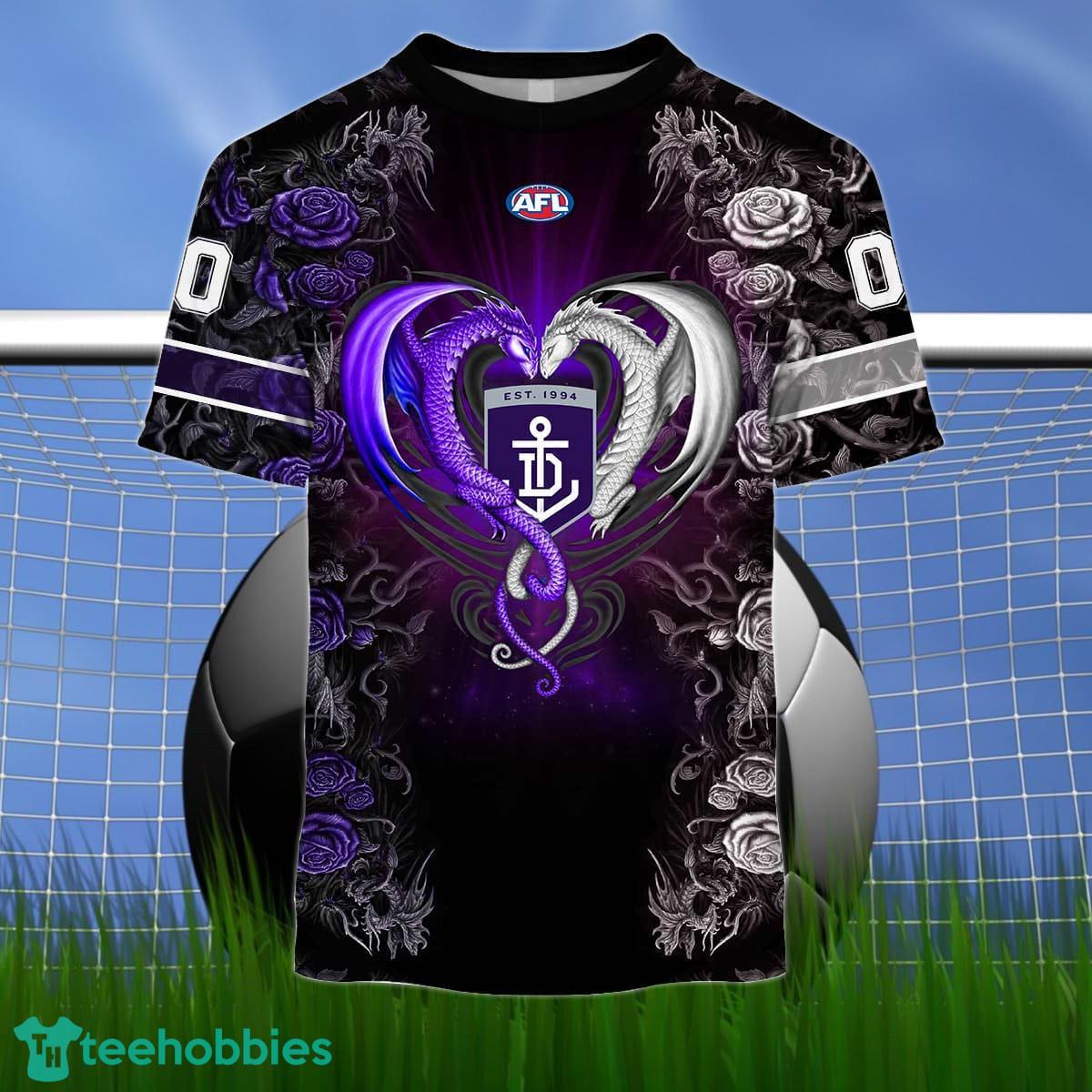 Fremantle Dockers Custom Name And Number Rose Dragon 3D Shirt For Fans Product Photo 2