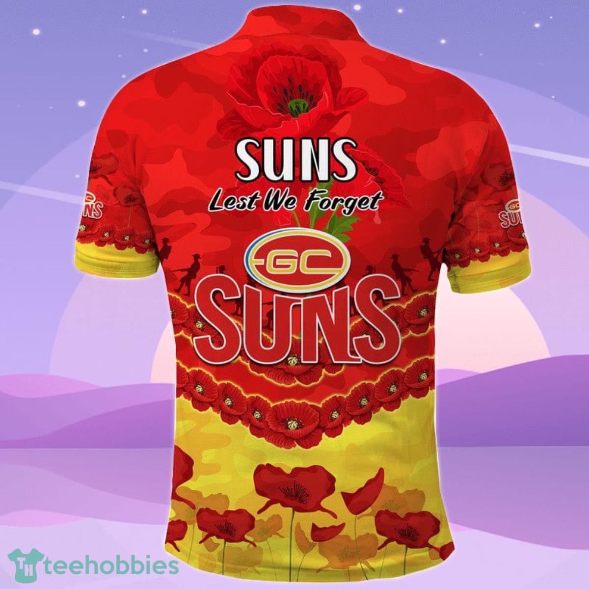 Gold Coast Suns Football ANZAC Polo Shirt Lest We Forget Product Photo 2