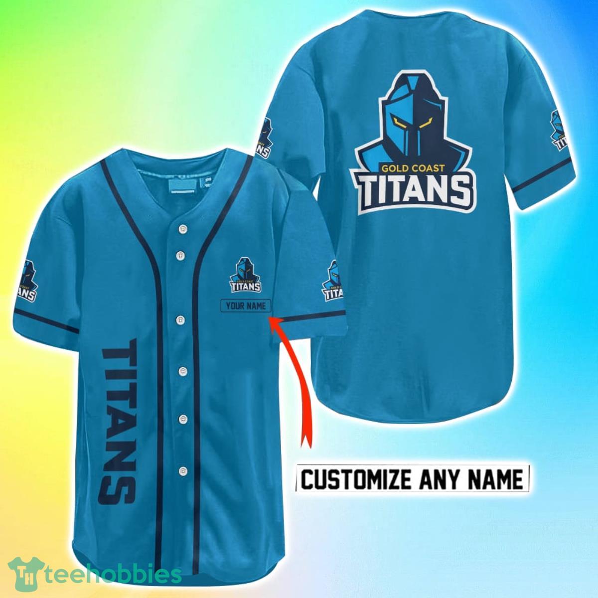 Gold Coast Titans NRL Custom Name Baseball Jersey Best Gift For Men And Women Fans Product Photo 1