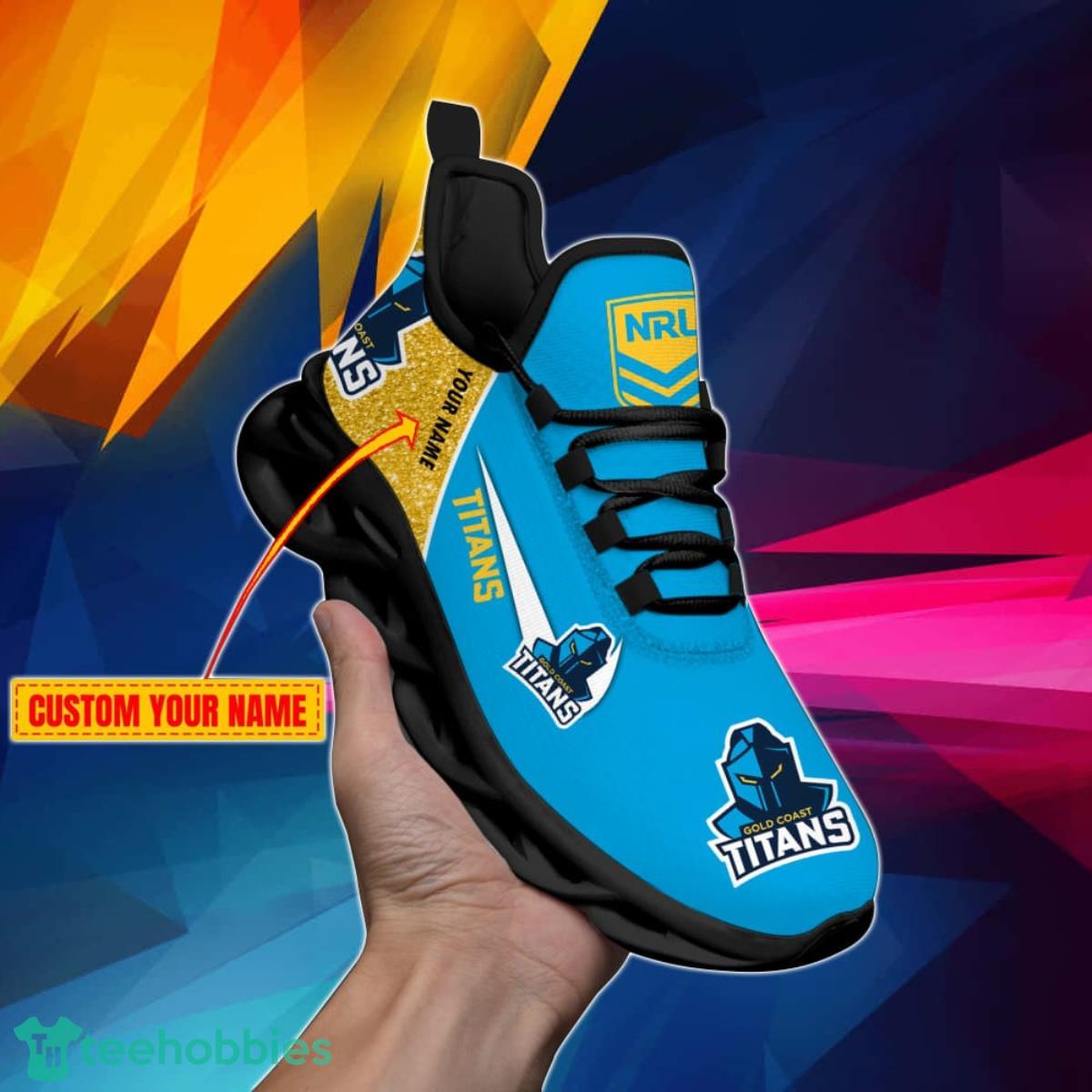 Gold Coast Titans NRL Glitter Personalized Max Soul Shoes Product Photo 2