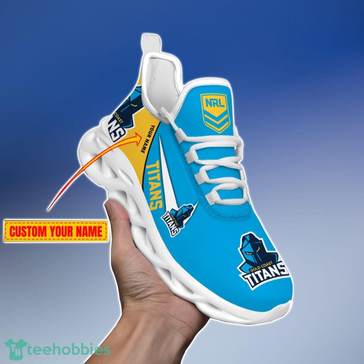 Gold Coast Titans Personalized Name NRL Max Soul Shoes Gift Fans