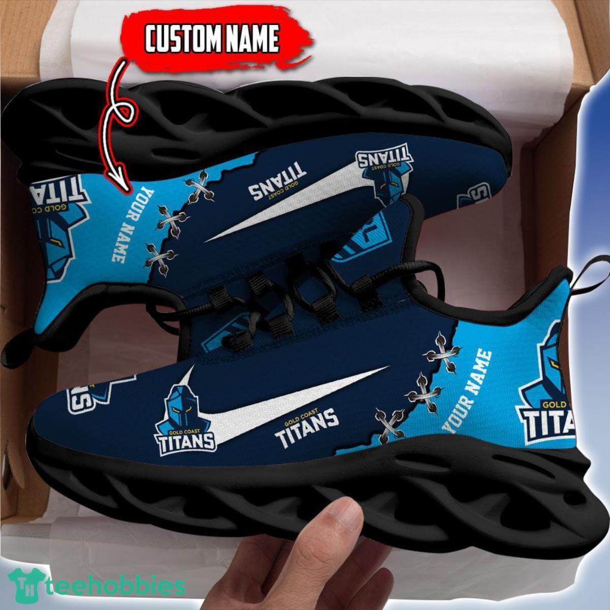 Gold Coast Titans Personalized Name NRL Max Soul Shoes Gift Fans