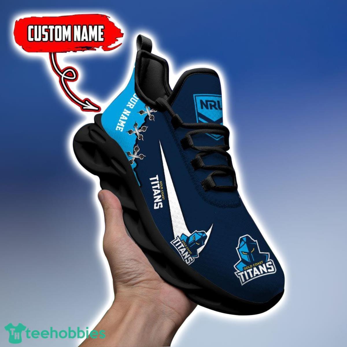 Gold Coast Titans Personalized Name NRL Max Soul Shoes Gift Fans