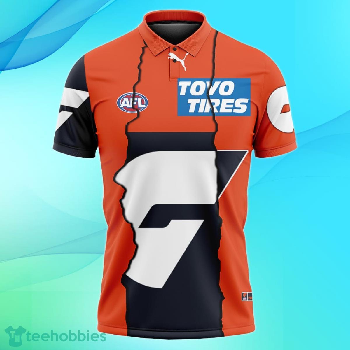 Greater Western Sydney Giants Personalized Name & Number AFL Polo Shirt Best Gift For Fans Product Photo 2