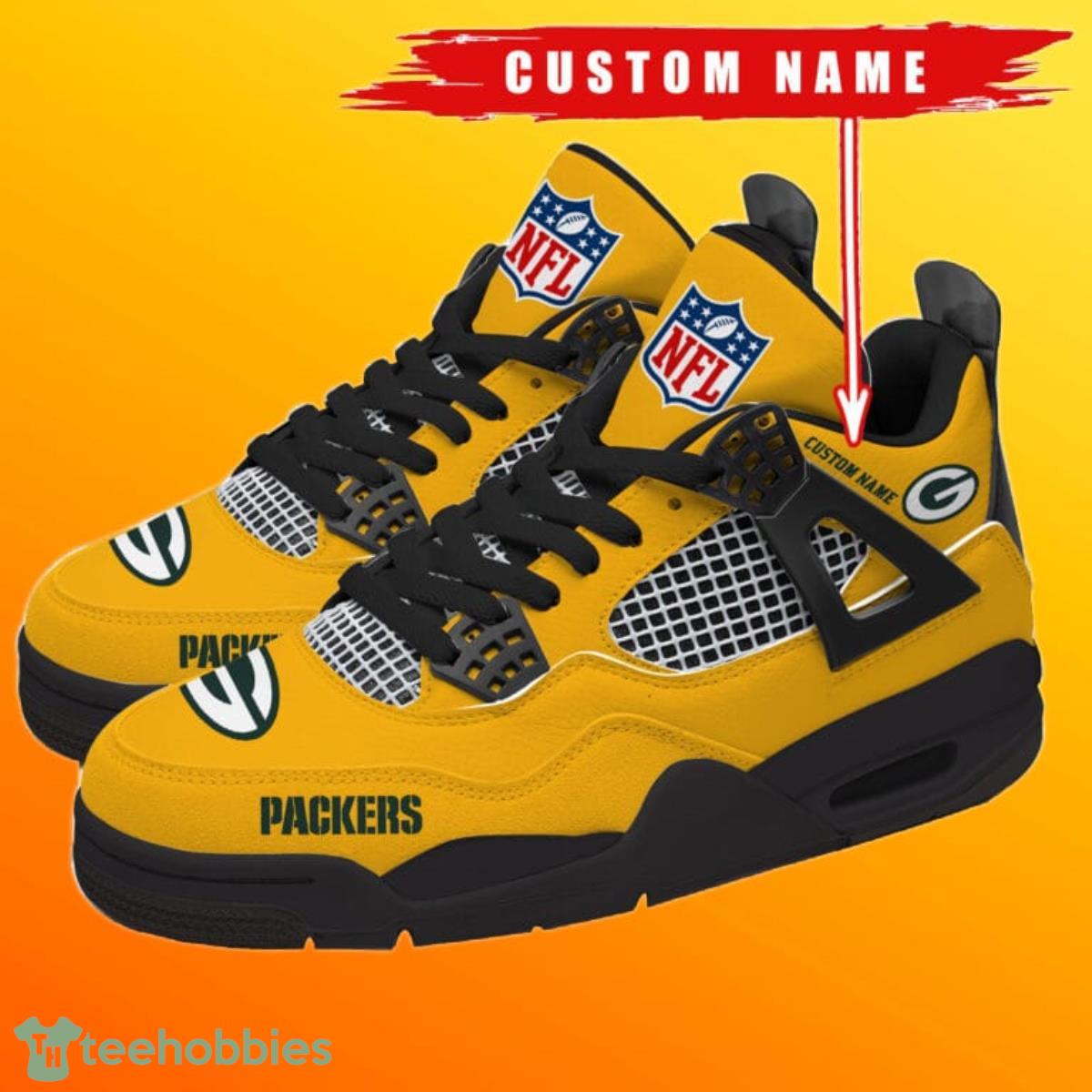 Green Bay Packers Personalized Name NFL Air Jordan 4 Trending Sneaker Unique Gift For Fans Product Photo 2