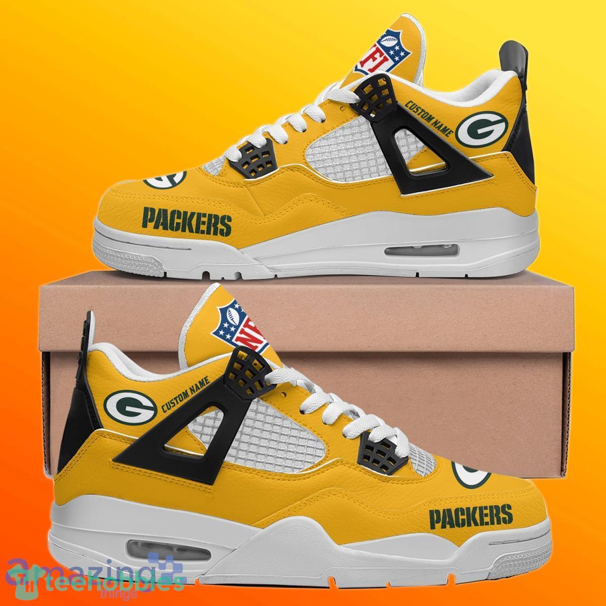 Green Bay Packers Personalized Name NFL Air Jordan 4 Trending Sneaker Unique Gift For Fans Men Women Product Photo 2