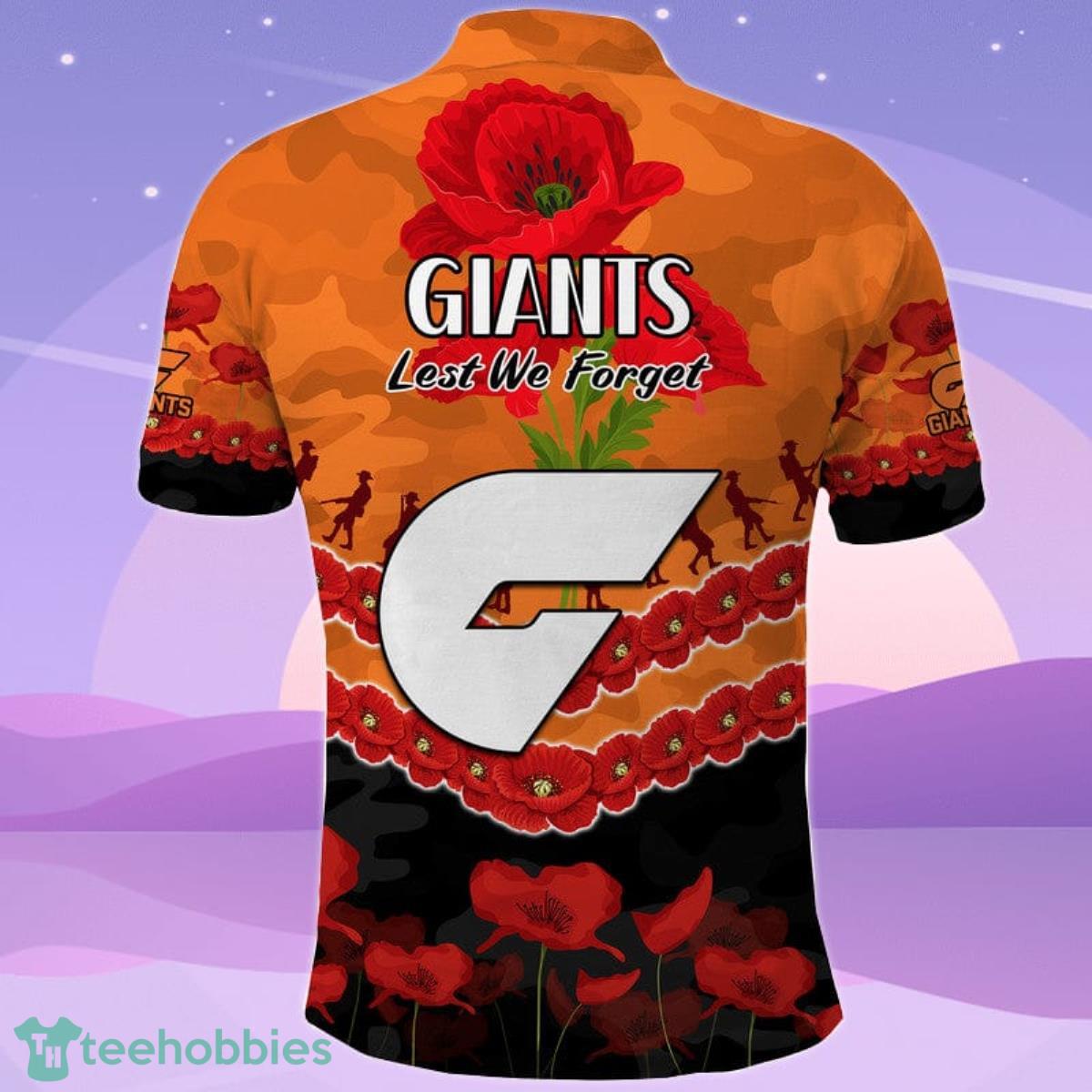 GWS Giants Football ANZAC Polo Shirt Lest We Forget Product Photo 2