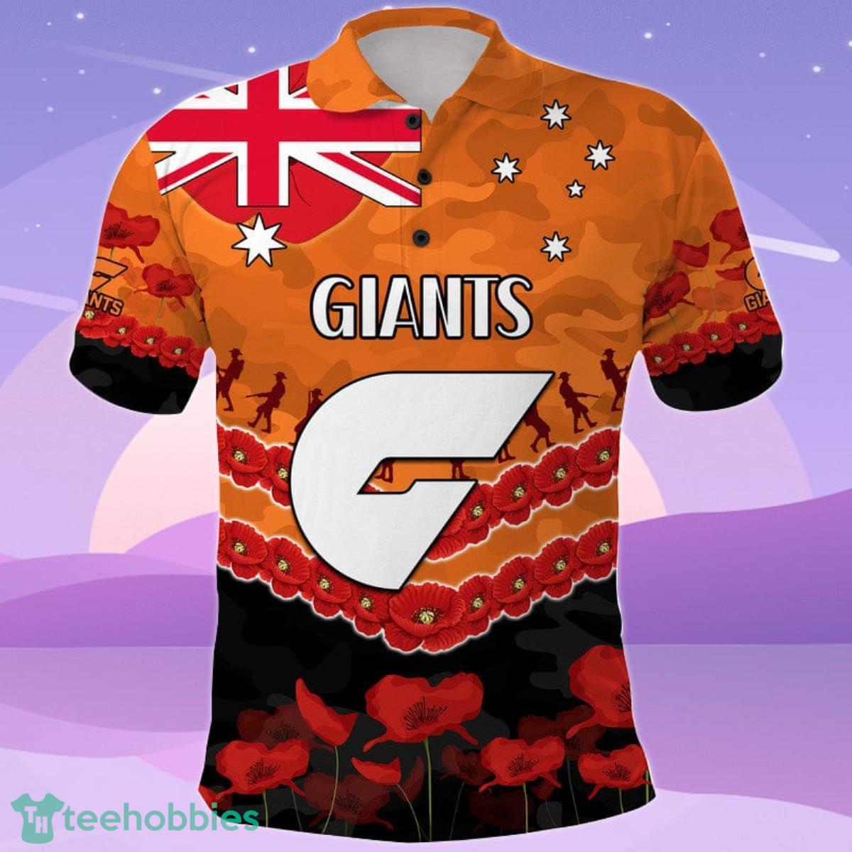 GWS Giants Football ANZAC Polo Shirt Lest We Forget Product Photo 1