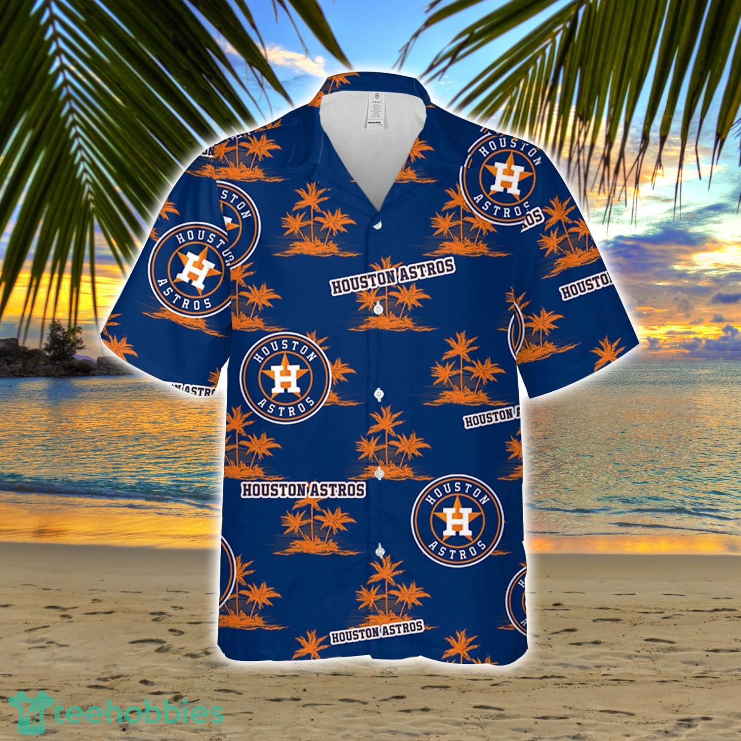 Houston Astro Baseball Coconut Island Pattern Hawaiian Shirt And Shorts Summer Gift Product Photo 2