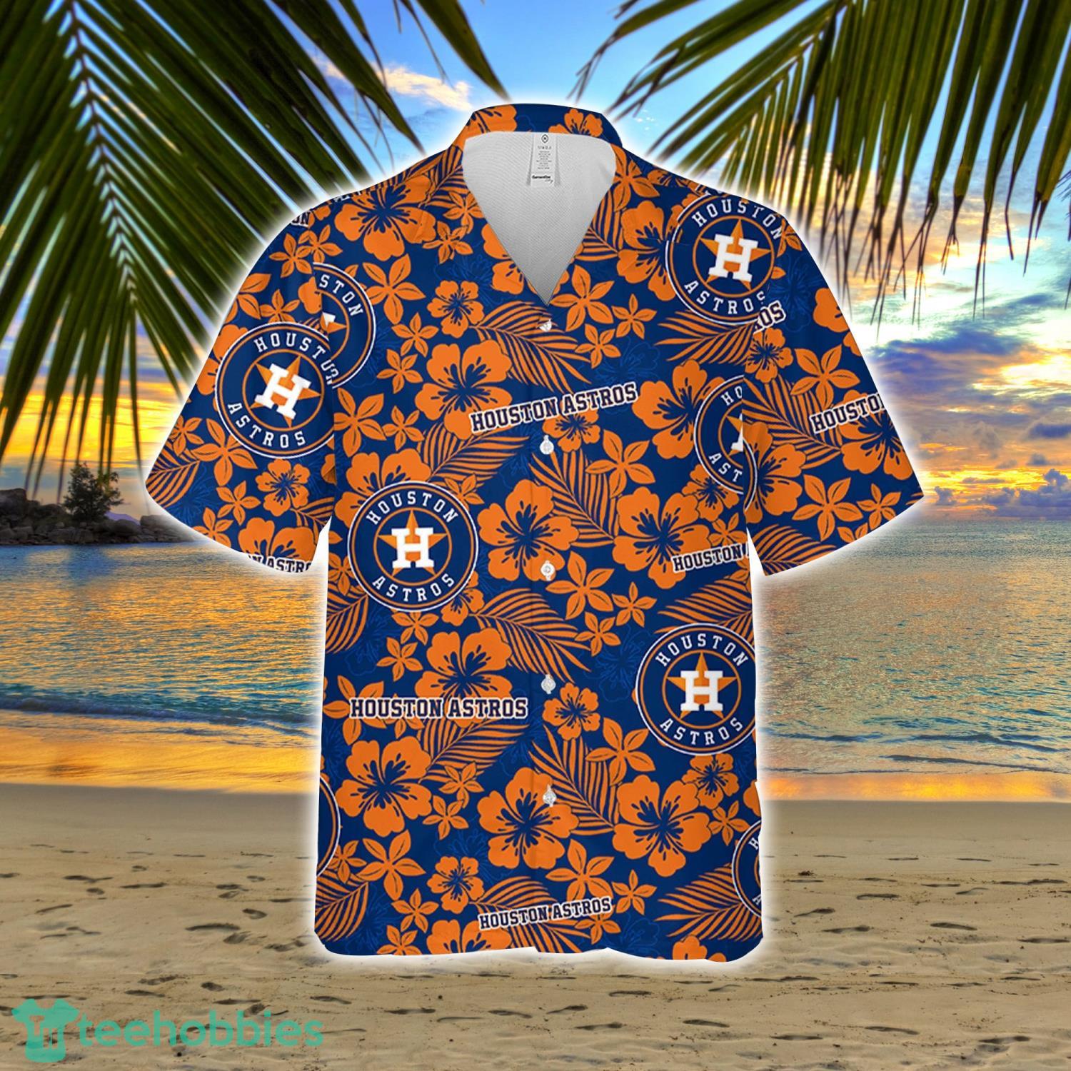 Houston Astro Hibiscus Flower Pattern Hawaiian Shirt And Shorts Gift For Summer Product Photo 2