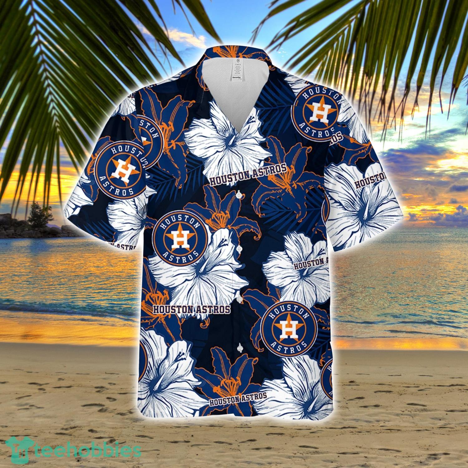 Houston Astros Hawaiian Button-Up Tee Shirt - Mens 3XL Big
