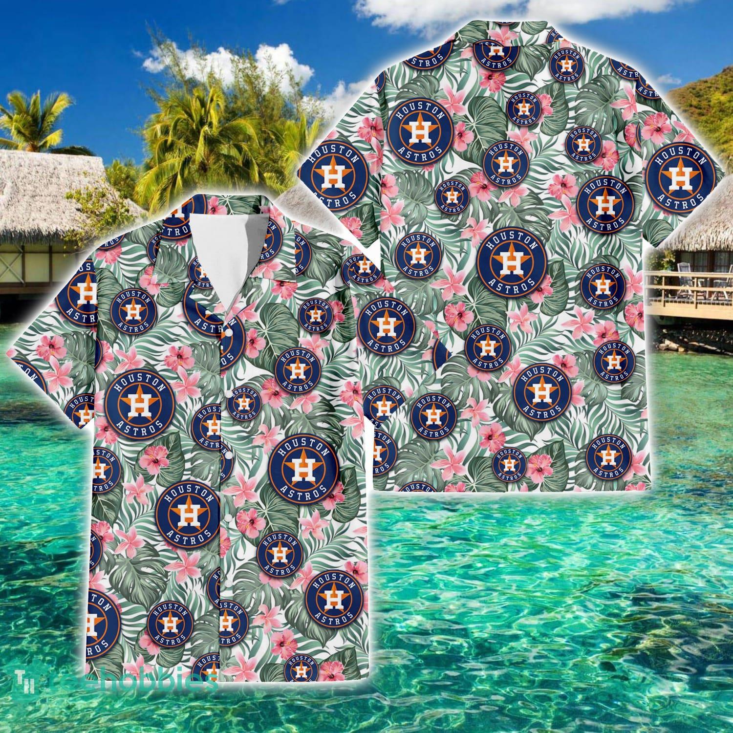 Houston Astros Small Pink Hibiscus Pattern All Over Printed 3D