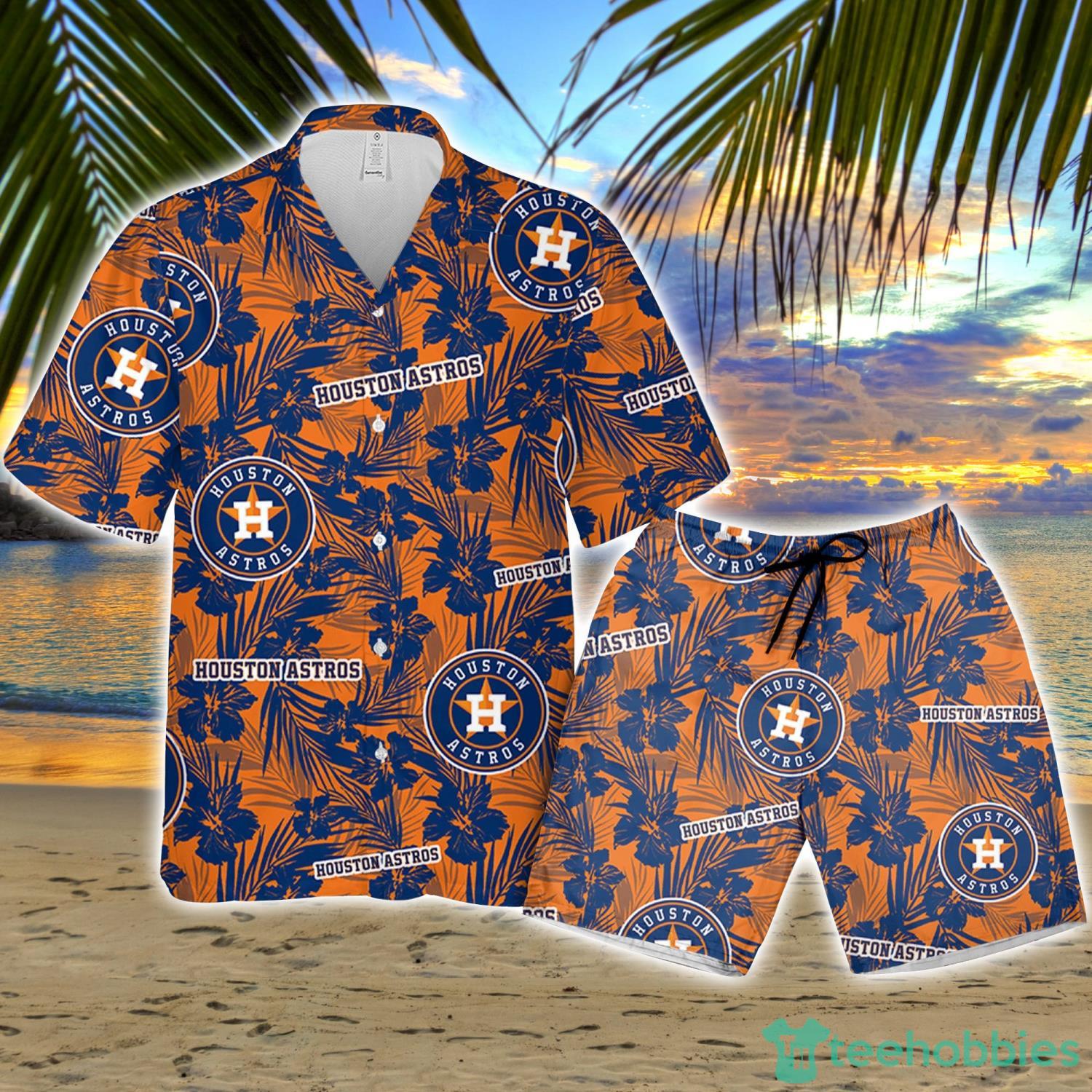 Houston Astros Tropical Flower Aloha Hawaiian Shirt And Shorts Summer Gift  For Fans