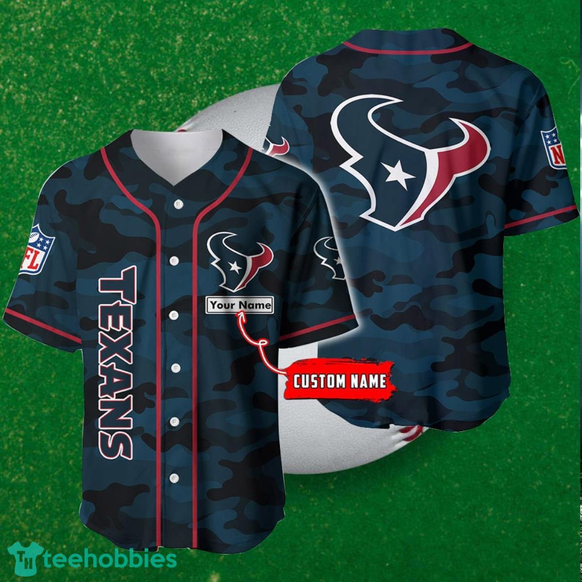 Houston Texans Custom Name Baseball Jersey NFL Shirt Best Gift For Fans