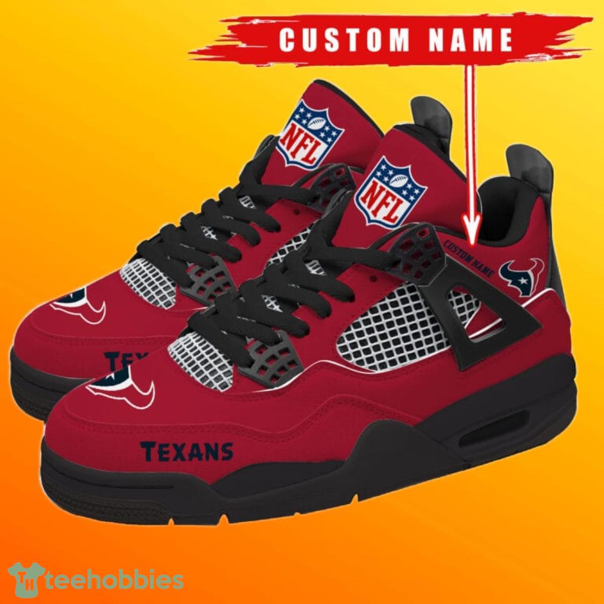 Houston Texans Personalized Name NFL Air Jordan 4 Trending Sneaker Unique Gift For Fans Product Photo 2