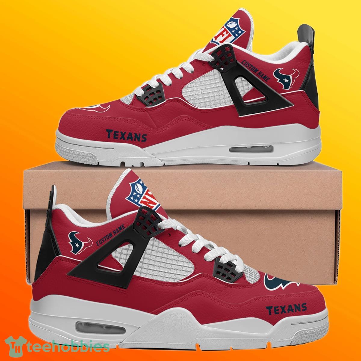 Houston Texans Personalized Name NFL Air Jordan 4 Trending Sneaker Unique Gift For Fans Product Photo 1