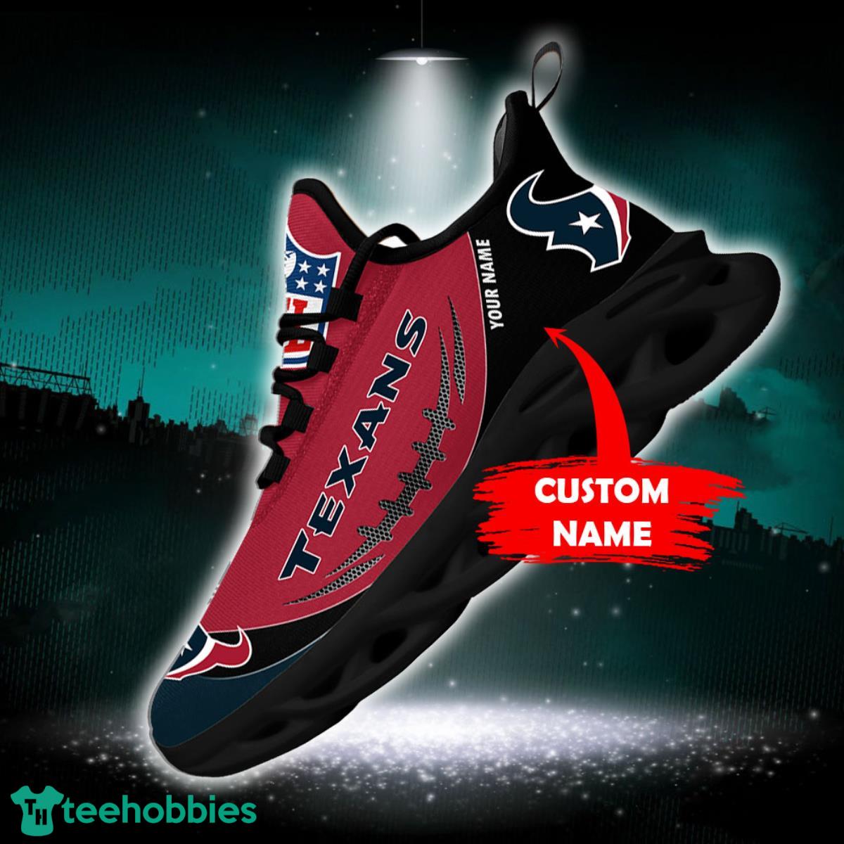 Houston Texans Personalized Name NFL Max Soul Shoes Men And Women