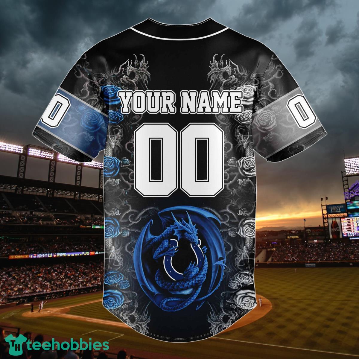 Indianapolis Colts Personalized Name & Number NFL Dragon Baseball