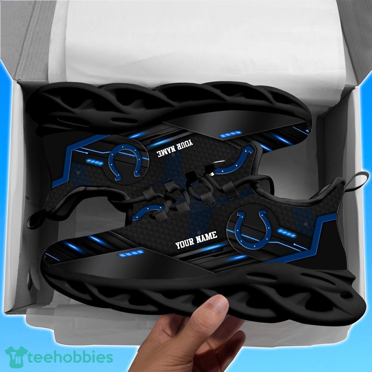Indianapolis ColtsPersonalized NFL Sport Black Max Soul Shoes Best Gift For Men And Women Fans Product Photo 2