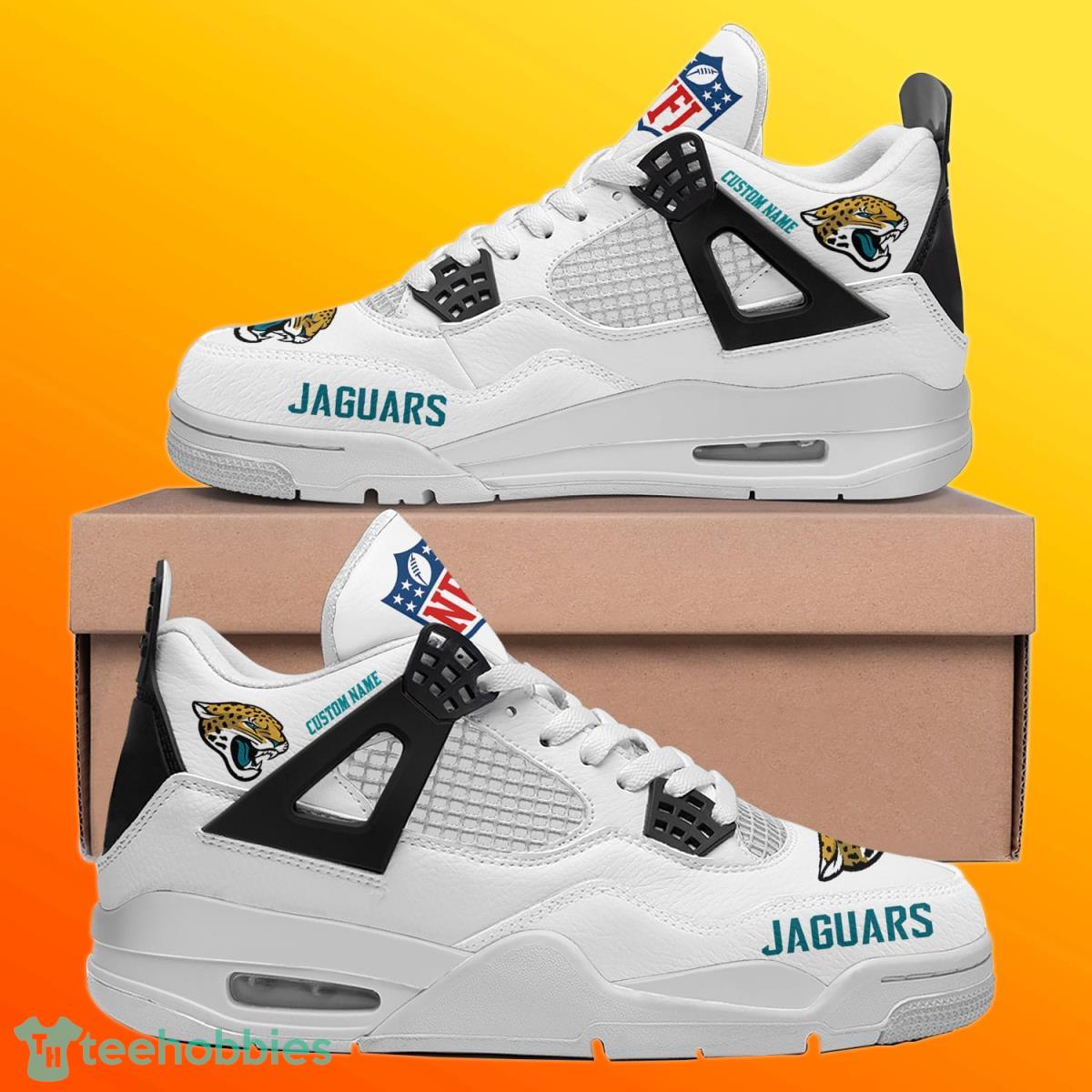 Jacksonville Jaguars Personalized Name NFL Air Jordan 4 Trending Sneaker Style Gift For Fans Product Photo 1