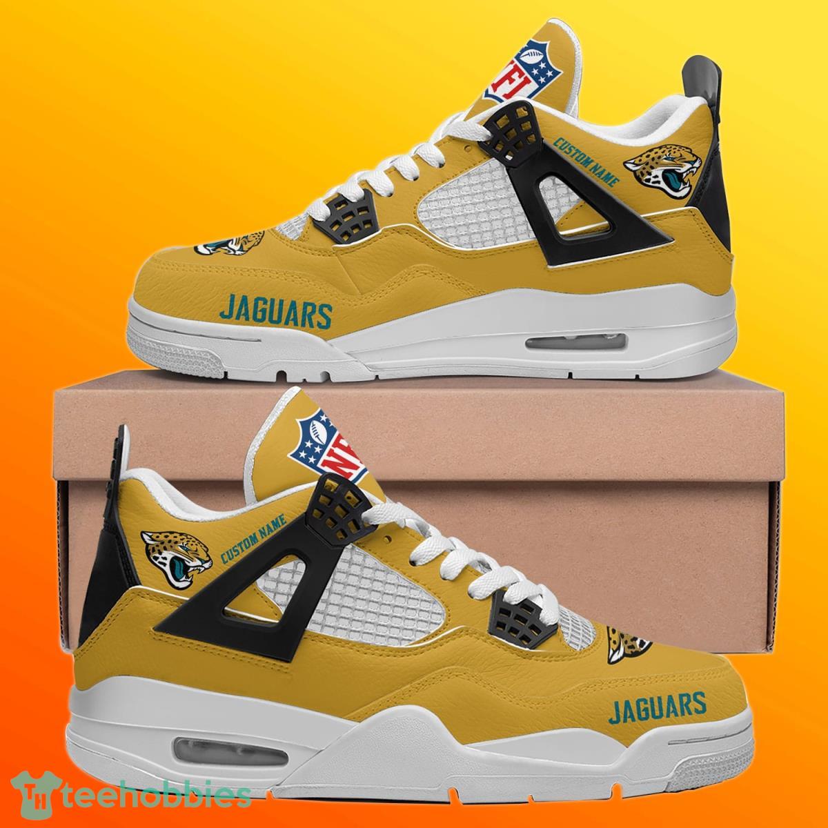 Jacksonville Jaguars Personalized Name NFL Air Jordan 4 Trending Sneaker Unique Gift For Fans Product Photo 1