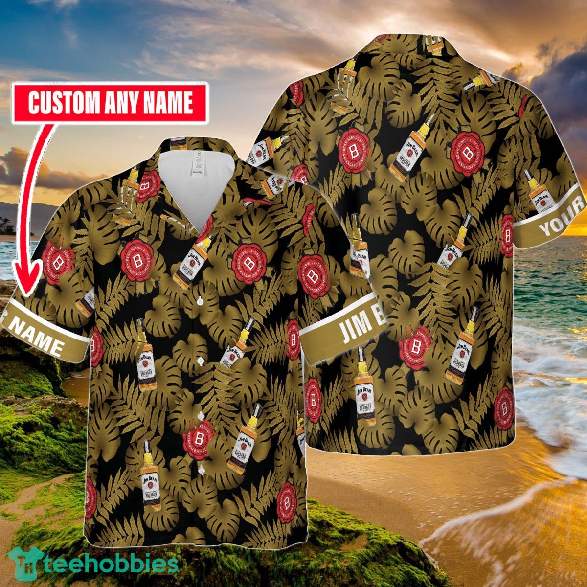 Jim Beam Custom Name Hawaiian Shirt Impressive Gift For Men And Women Fans Product Photo 1