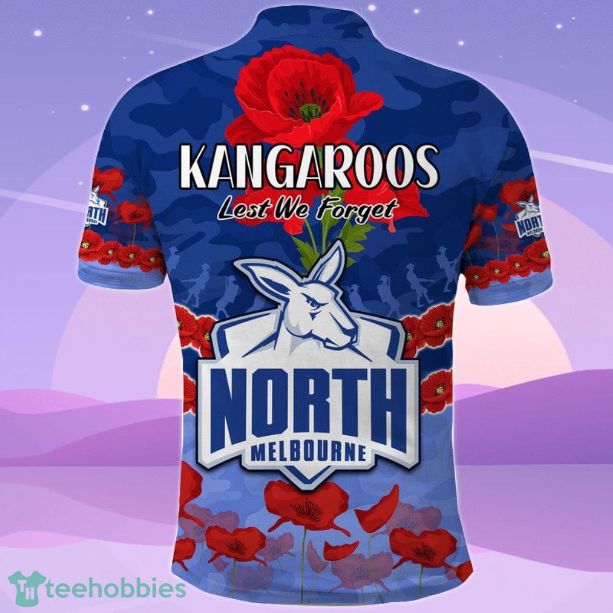 Kangaroos Football ANZAC Polo Shirt Lest We Forget Product Photo 2